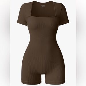 Brown Short Sleeve Jumpsuit